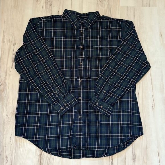 Outdoor Life Green and Navy Checkered Shirt - Picture 1 of 6